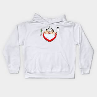 Harry + Lloyd in the Love Hot Tub Kids Hoodie